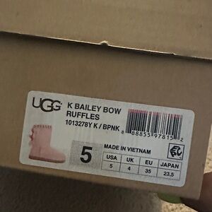 UGG K Bailey Bow Ruffles Boots - Blush Pink